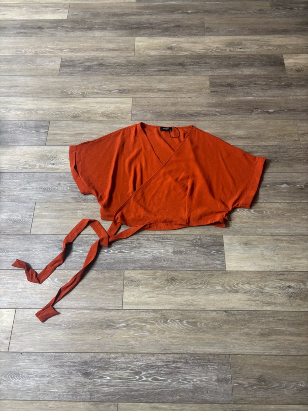 Cider V Neck Wrap Top Sz 3XL Orange Crop Festival Vacation Summer Cruise NWOT